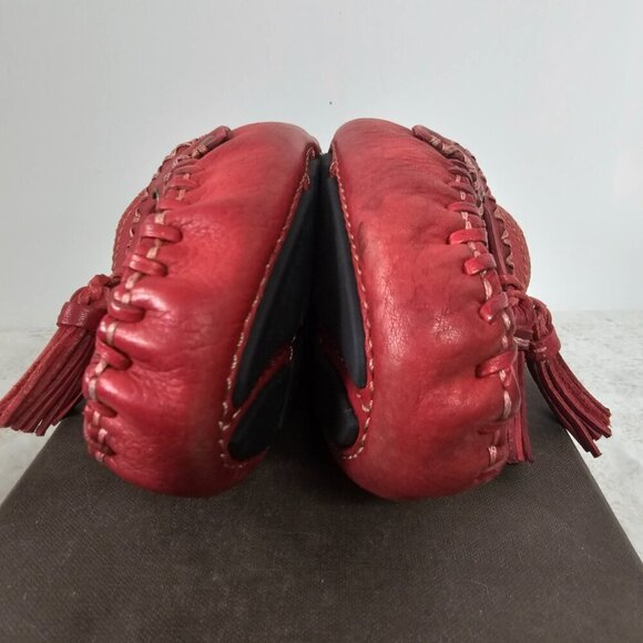 Patricia Nash Domenica Red Leather Tasseled Driving Loafer Boho Preppy 8.5 - Picture 9 of 12